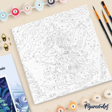 Carica l'immagine nel visualizzatore di Gallery, Mini Kit da Dipingere con i Numeri 20x20cm con cornice - Albero di Natale Colorato