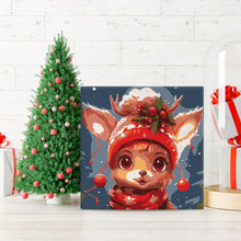 Carica l'immagine nel visualizzatore di Gallery, Mini Kit da Dipingere con i Numeri 20x20cm con cornice - Dolce renna fantastica