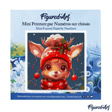 Carica l&#39;immagine nel visualizzatore di Gallery, Mini Kit da Dipingere con i Numeri 20x20cm con cornice - Dolce renna fantastica