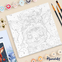 Carica l'immagine nel visualizzatore di Gallery, Mini Kit da Dipingere con i Numeri 20x20cm con cornice - Dolce renna fantastica
