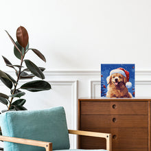Carica l'immagine nel visualizzatore di Gallery, Mini Kit da Dipingere con i Numeri 20x20cm con cornice Allegro Cane a Natale
