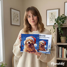Carica l'immagine nel visualizzatore di Gallery, Mini Kit da Dipingere con i Numeri 20x20cm con cornice Allegro Cane a Natale