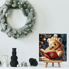 Carica l'immagine nel visualizzatore di Gallery, Mini Kit da Dipingere con i Numeri 20x20cm con cornice - Dolce orso che legge