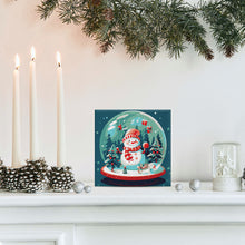 Carica l'immagine nel visualizzatore di Gallery, Mini Kit da Dipingere con i Numeri 20x20cm con cornice Pupazzo di Neve nella Palla di Neve