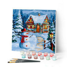 Carica l'immagine nel visualizzatore di Gallery, Mini Kit da Dipingere con i Numeri con cornice Vacanze di Natale