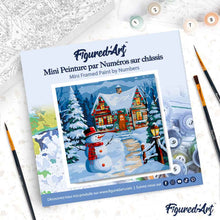 Carica l'immagine nel visualizzatore di Gallery, Mini Kit da Dipingere con i Numeri 20x20cm con cornice Vacanze di Natale