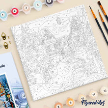 Carica l'immagine nel visualizzatore di Gallery, Mini Kit da Dipingere con i Numeri 20x20cm con cornice Vacanze di Natale