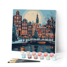 Carica l'immagine nel visualizzatore di Gallery, Mini Kit da Dipingere con i Numeri con cornice Natale ad Amsterdam