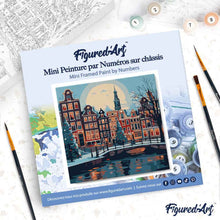 Carica l'immagine nel visualizzatore di Gallery, Mini Kit da Dipingere con i Numeri 20x20cm con cornice Natale ad Amsterdam