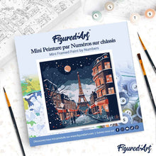 Carica l'immagine nel visualizzatore di Gallery, Mini Kit da Dipingere con i Numeri 20x20cm con cornice Natale a Parigi