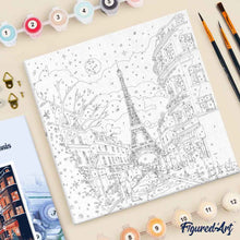 Carica l'immagine nel visualizzatore di Gallery, Mini Kit da Dipingere con i Numeri 20x20cm con cornice Natale a Parigi