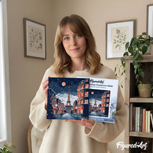 Carica l'immagine nel visualizzatore di Gallery, Mini Kit da Dipingere con i Numeri 20x20cm con cornice Natale a Parigi