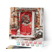 Carica l'immagine nel visualizzatore di Gallery, Mini Kit da Dipingere con i Numeri con cornice Ghirlande di Natale