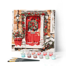 Carica l'immagine nel visualizzatore di Gallery, Mini Kit da Dipingere con i Numeri con cornice Ghirlande di Natale