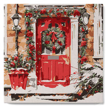 Carica l'immagine nel visualizzatore di Gallery, Mini Kit da Dipingere con i Numeri 20x20cm con cornice Ghirlande di Natale