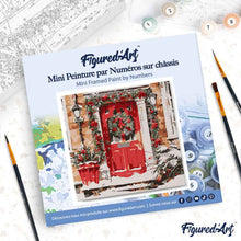Carica l'immagine nel visualizzatore di Gallery, Mini Kit da Dipingere con i Numeri 20x20cm con cornice Ghirlande di Natale