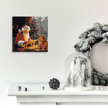 Carica l'immagine nel visualizzatore di Gallery, Mini Kit da Dipingere con i Numeri 20x20cm con cornice - Babbo Natale che legge