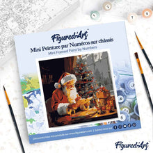 Carica l'immagine nel visualizzatore di Gallery, Mini Kit da Dipingere con i Numeri 20x20cm con cornice - Babbo Natale che legge