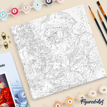 Carica l'immagine nel visualizzatore di Gallery, Mini Kit da Dipingere con i Numeri 20x20cm con cornice Sogni di Natale