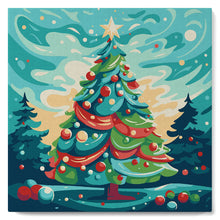 Carica l'immagine nel visualizzatore di Gallery, Mini Kit da Dipingere con i Numeri 20x20cm con cornice Magico Natale