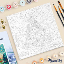 Carica l'immagine nel visualizzatore di Gallery, Mini Kit da Dipingere con i Numeri 20x20cm con cornice Magico Natale