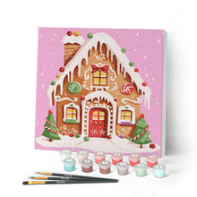 Carica l'immagine nel visualizzatore di Gallery, Mini Kit da Dipingere con i Numeri con cornice Casa di Pan di Zenzero