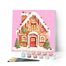 Carica l'immagine nel visualizzatore di Gallery, Mini Kit da Dipingere con i Numeri con cornice Casa di Pan di Zenzero