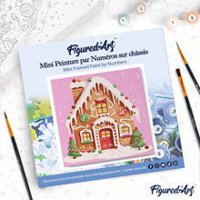 Carica l'immagine nel visualizzatore di Gallery, Mini Kit da Dipingere con i Numeri 20x20cm con cornice Casa di Pan di Zenzero