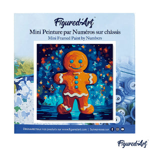 Mini Kit da Dipingere con i Numeri 20x20cm con cornice - Omino di pan di zenzero
