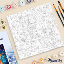 Carica l'immagine nel visualizzatore di Gallery, Mini Kit da Dipingere con i Numeri 20x20cm con cornice - Omino di pan di zenzero