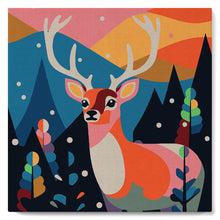 Carica l'immagine nel visualizzatore di Gallery, Mini Kit da Dipingere con i Numeri 20x20cm con cornice - Renna astratta