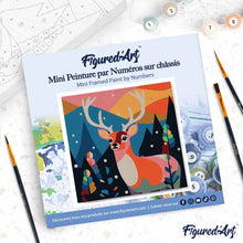 Carica l'immagine nel visualizzatore di Gallery, Mini Kit da Dipingere con i Numeri 20x20cm con cornice - Renna astratta