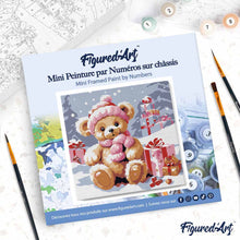 Carica l'immagine nel visualizzatore di Gallery, Mini Kit da Dipingere con i Numeri 20x20cm con cornice Orsetto e Regali