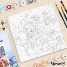 Carica l'immagine nel visualizzatore di Gallery, Mini Kit da Dipingere con i Numeri 20x20cm con cornice Orsetto e Regali