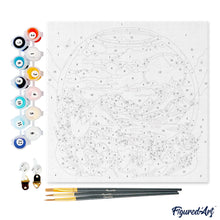 Carica l&#39;immagine nel visualizzatore di Gallery, Mini Kit da Dipingere con i Numeri 20x20cm con cornice - Montagne nella sfera di vetro
