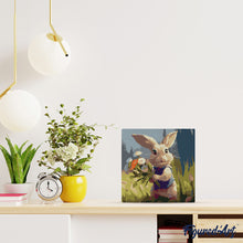Carica l&#39;immagine nel visualizzatore di Gallery, Mini Kit da Dipingere con i Numeri 20x20cm con cornice - Coniglio e fiori selvatici