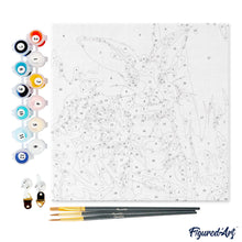 Carica l&#39;immagine nel visualizzatore di Gallery, Mini Kit da Dipingere con i Numeri 20x20cm con cornice - Coniglio e fiori selvatici