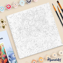 Carica l'immagine nel visualizzatore di Gallery, Mini Kit da Dipingere con i Numeri 20x20cm con cornice - Cucciolo di leone fantasy tra i fiori