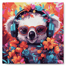 Carica l'immagine nel visualizzatore di Gallery, Mini Kit da Dipingere con i Numeri 20x20cm con cornice - Koala fantasy tra i fiori