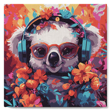 Carica l&#39;immagine nel visualizzatore di Gallery, Mini Kit da Dipingere con i Numeri con cornice - Koala fantasy tra i fiori