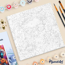 Carica l'immagine nel visualizzatore di Gallery, Mini Kit da Dipingere con i Numeri 20x20cm con cornice - Koala fantasy tra i fiori