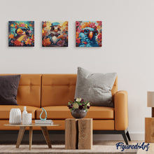 Carica l&#39;immagine nel visualizzatore di Gallery, Mini Kit da Dipingere con i Numeri 20x20cm con cornice - Uccello fantasy tra i fiori