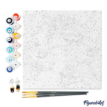 Carica l&#39;immagine nel visualizzatore di Gallery, Mini Kit da Dipingere con i Numeri 20x20cm con cornice - Uccello fantasy tra i fiori