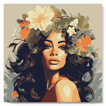 Carica l'immagine nel visualizzatore di Gallery, Mini Kit da Dipingere con i Numeri 20x20cm con cornice - Regina di bellezza floreale