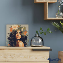 Carica l'immagine nel visualizzatore di Gallery, Mini Kit da Dipingere con i Numeri 20x20cm con cornice - Regina di bellezza floreale