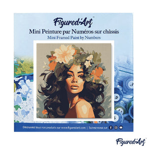 Mini Kit da Dipingere con i Numeri 20x20cm con cornice - Regina di bellezza floreale