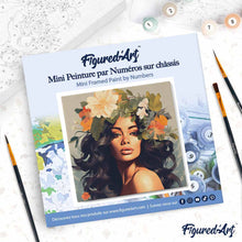 Carica l'immagine nel visualizzatore di Gallery, Mini Kit da Dipingere con i Numeri 20x20cm con cornice - Regina di bellezza floreale