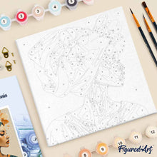 Carica l'immagine nel visualizzatore di Gallery, Mini Kit da Dipingere con i Numeri 20x20cm con cornice - Donna con turbante floreale