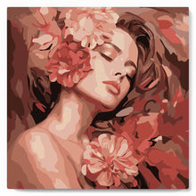 Carica l'immagine nel visualizzatore di Gallery, Mini Kit da Dipingere con i Numeri 20x20cm con cornice - Addormentata tra le Camelie