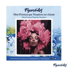 Carica l&#39;immagine nel visualizzatore di Gallery, Mini Kit da Dipingere con i Numeri 20x20cm con cornice - Corona di Peonie
